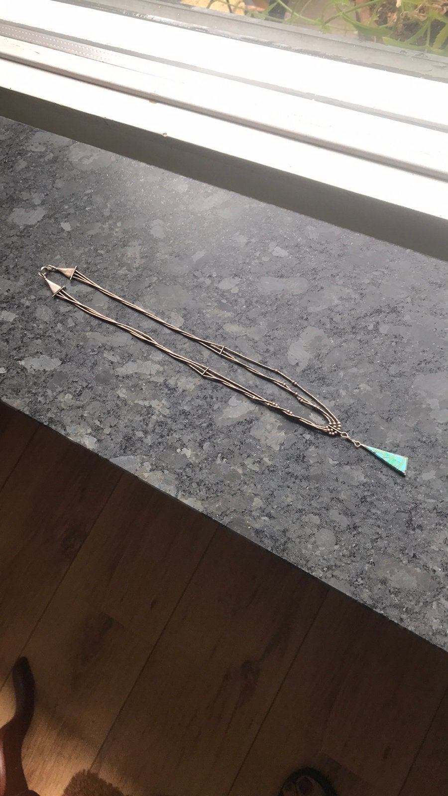 Zilver, art deco ketting, 49 cm , 3 strengen zilver, Ophalen of Verzenden, Zilver