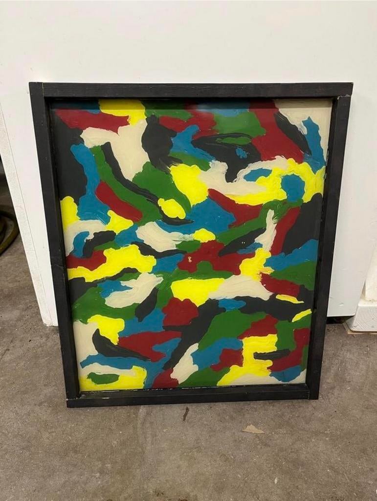 Kleurrijk schilderij in epoxy gegoten, Ophalen of Verzenden