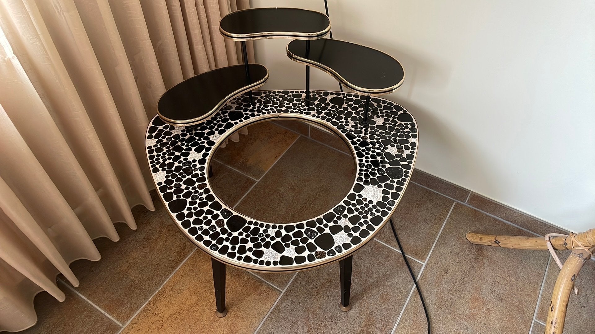 Vintage plantentafel, Overige materialen, Gebruikt, Rond, 55 tot 75 cm