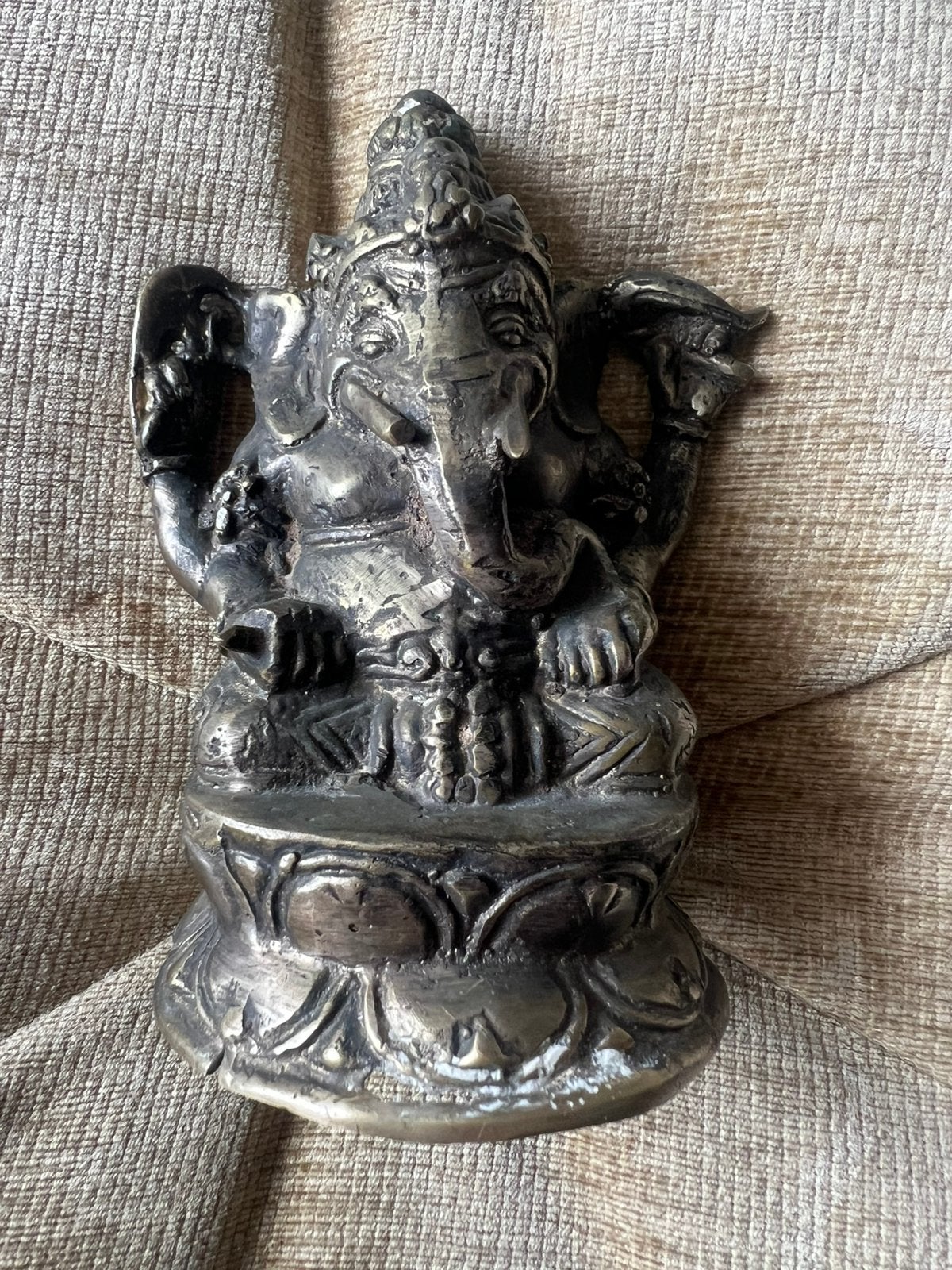 Antiek Koperen / Bronzen Hindoe Ganesha-beeld...Zuid-India., Antiek en Kunst, Ophalen of Verzenden