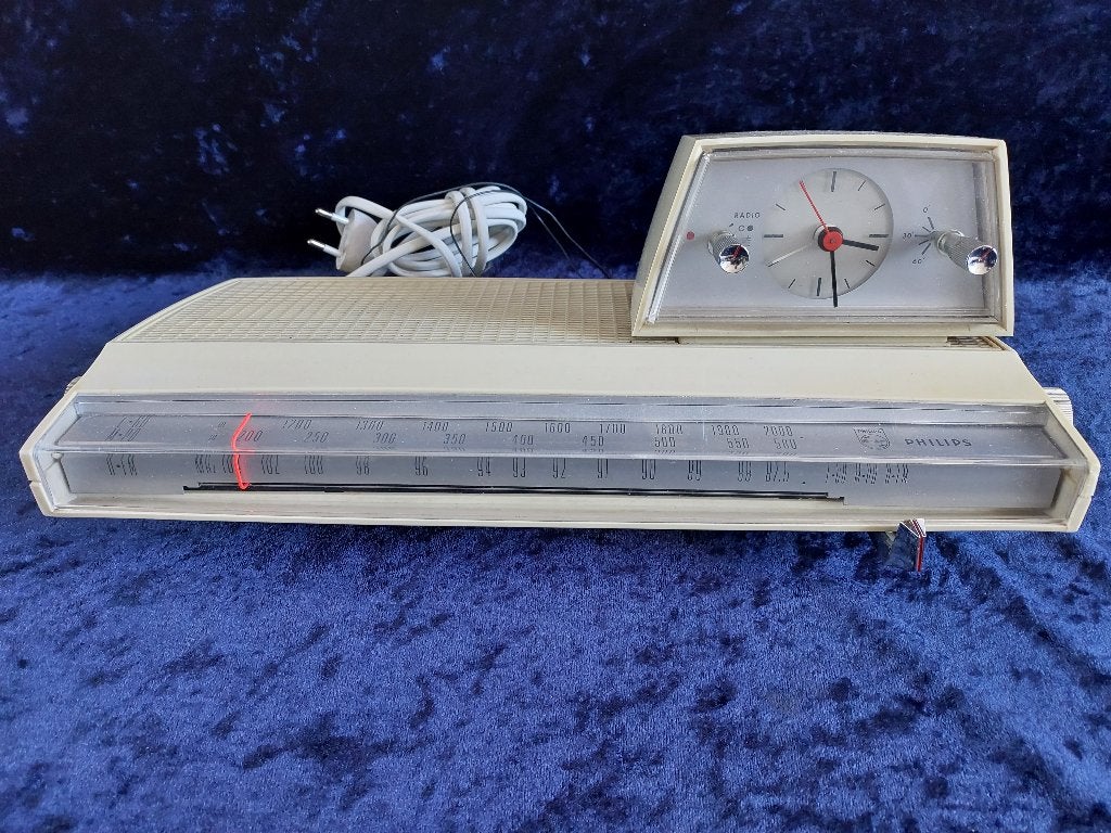 Philips Space Age Radiowekker Klokradio (22 RS 274) uit 1968, Ophalen of Verzenden
