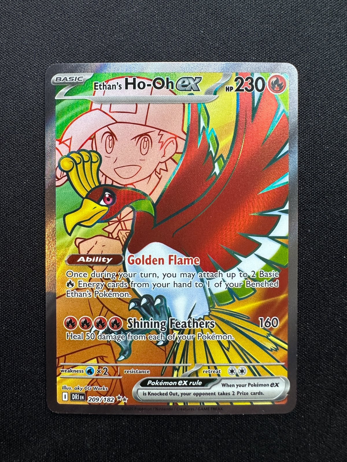 Ethan’s Ho-Oh EX Destined Rivals pokemon kaart 209/182, Ophalen of Verzenden, Zo goed als nieuw