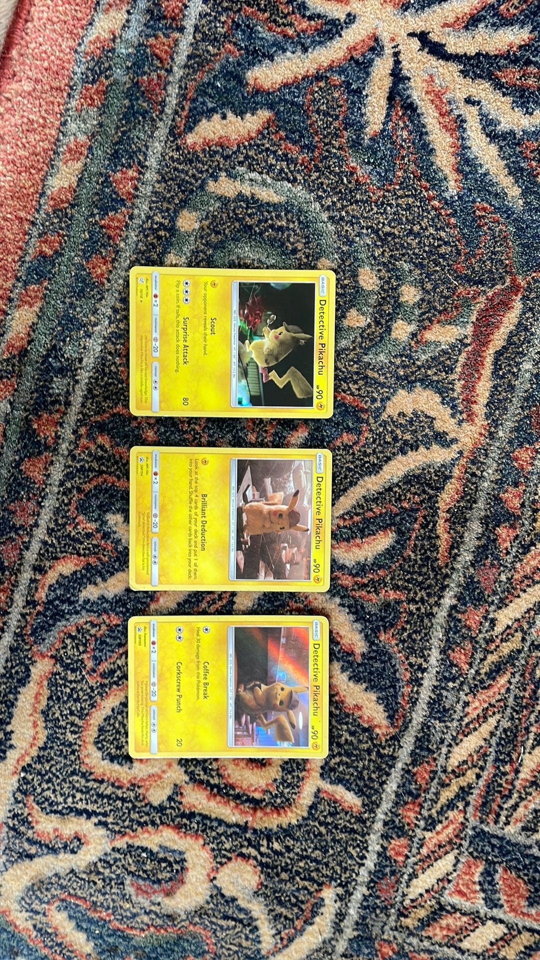 Detective Pikachu Pokémon kaarten (3 stuks), Hobby en Vrije tijd, Verzamelkaartspellen | Pokémon, Verzenden, Gebruikt, Meerdere kaarten