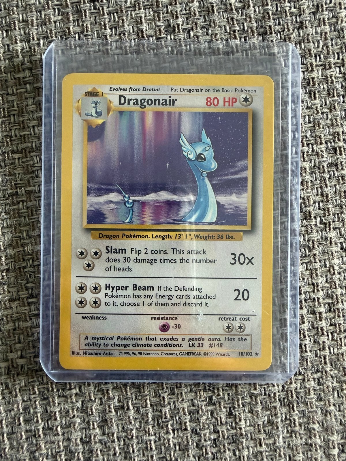 Pokémon Kaart Dragonair 18/102 (1999 Wizards), Ophalen of Verzenden, Zo goed als nieuw, Losse kaart