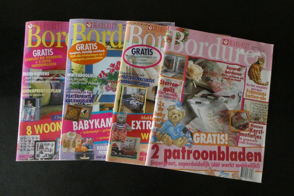 Margriet Borduren 4 stuks, Onbekend, Ophalen of Verzenden, Zo goed als nieuw, Borduren en Naaien