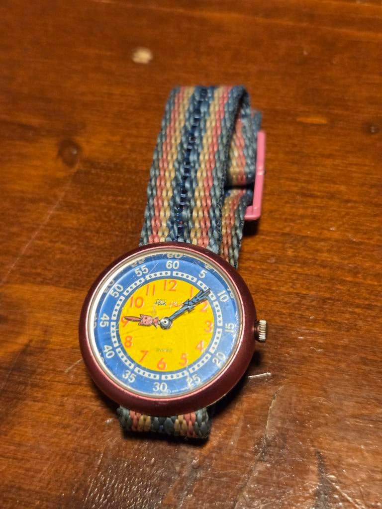 Vintage Flik Flak Horloge Jaren '80, Sieraden, Tassen en Uiterlijk, Horloges | Kinderen, Ophalen of Verzenden, Gebruikt, Overige kleuren