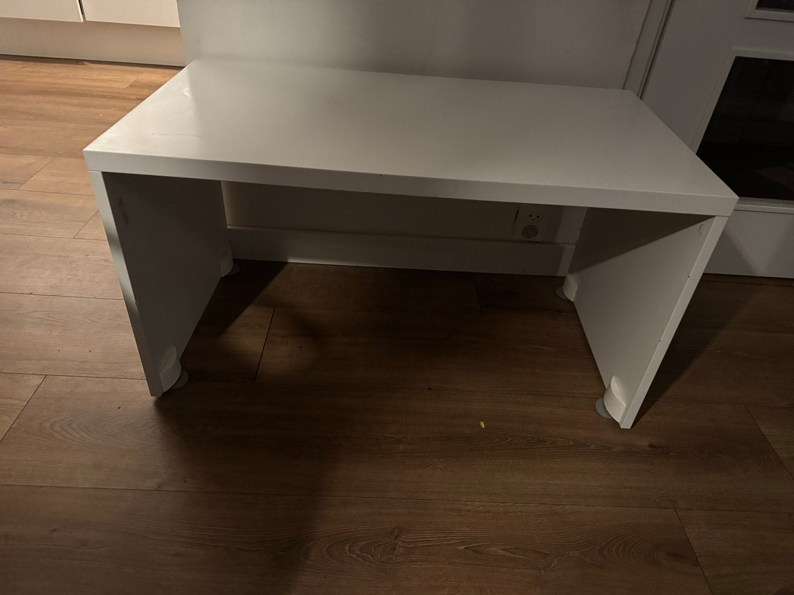 Witte tafel/bankje ikea smastad, Ophalen, Gebruikt, Rechthoekig, Hout