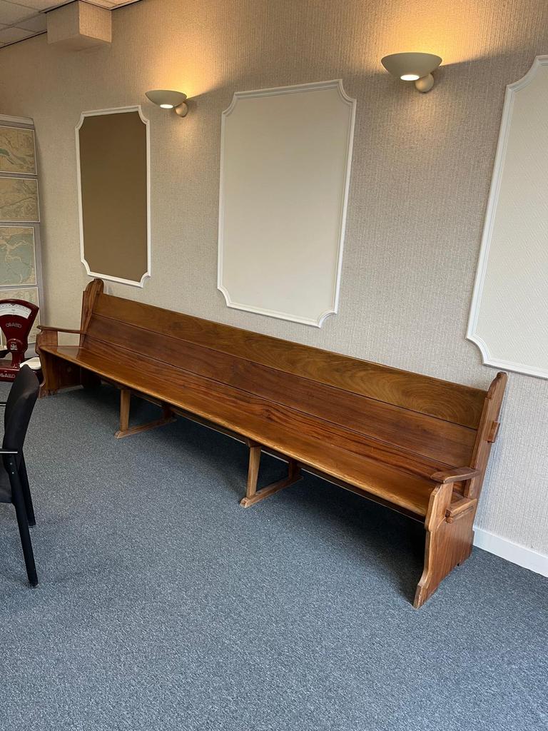 Mahonie Kerkbank - 4 meter, Antiek en Kunst, Antiek | Meubels | Bedden, Ophalen