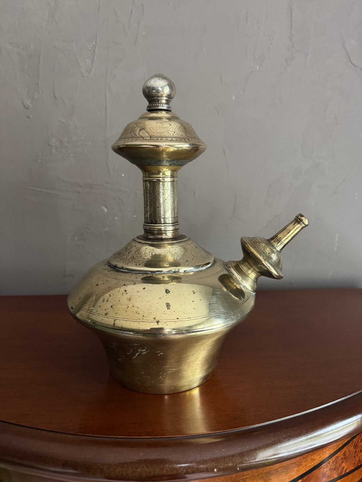Geelkoperen Indonesische Ghendi/Kendi waterkan, Ophalen of Verzenden, Koper