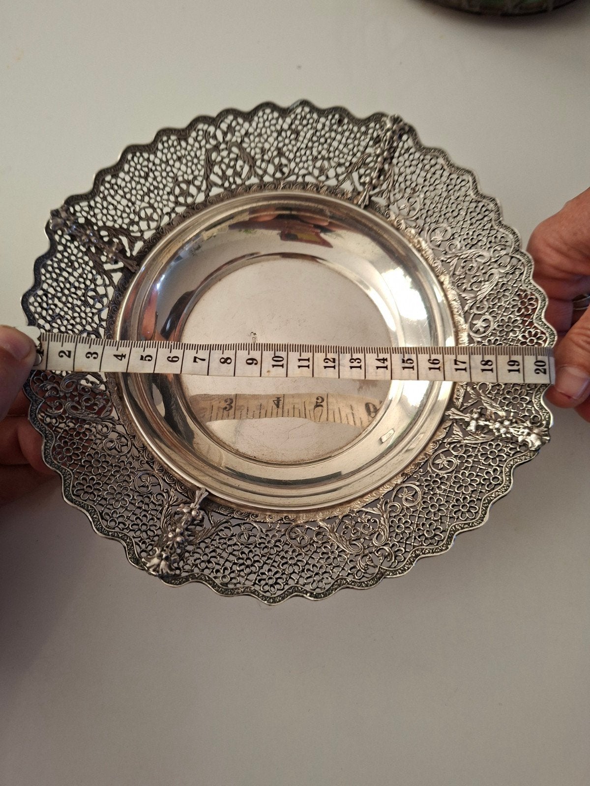 Vintage zilveren schaal gekeurd 925., Antiek en Kunst, Ophalen of Verzenden, Zilver