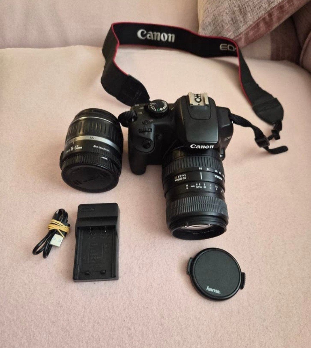Canon EOS 1000D Spiegelreflexcamera met 2 lenzen, Audio, Tv en Foto, Fotocamera's Digitaal, Zo goed als nieuw, Spiegelreflex, Canon