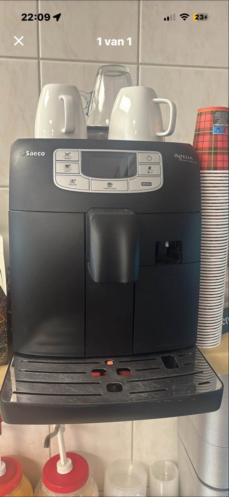 Saeco Intelia volautomatische espressomachine, Witgoed en Apparatuur, Koffiezetapparaten, Ophalen of Verzenden, Gebruikt, Espresso apparaat