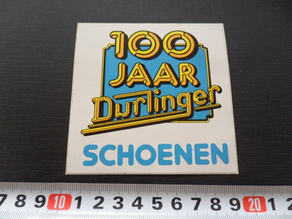 sticker 100 jaar Durlinger schoenen, Ophalen, Zo goed als nieuw
