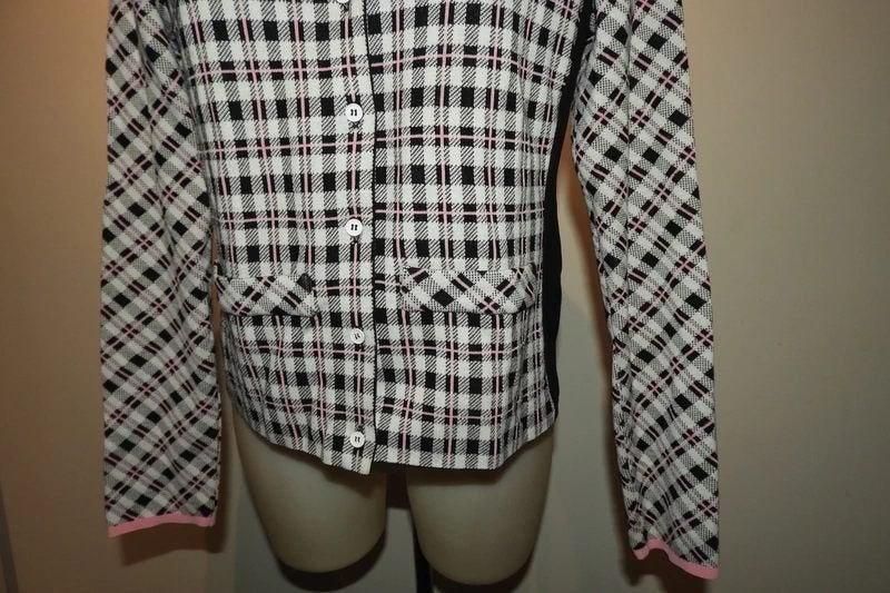 Marccain vest mooie ruitjes print zwart wit roze Als NieuwN3, Maat 38/40 (M), Zo goed als nieuw, Marccain, Meerkleurig