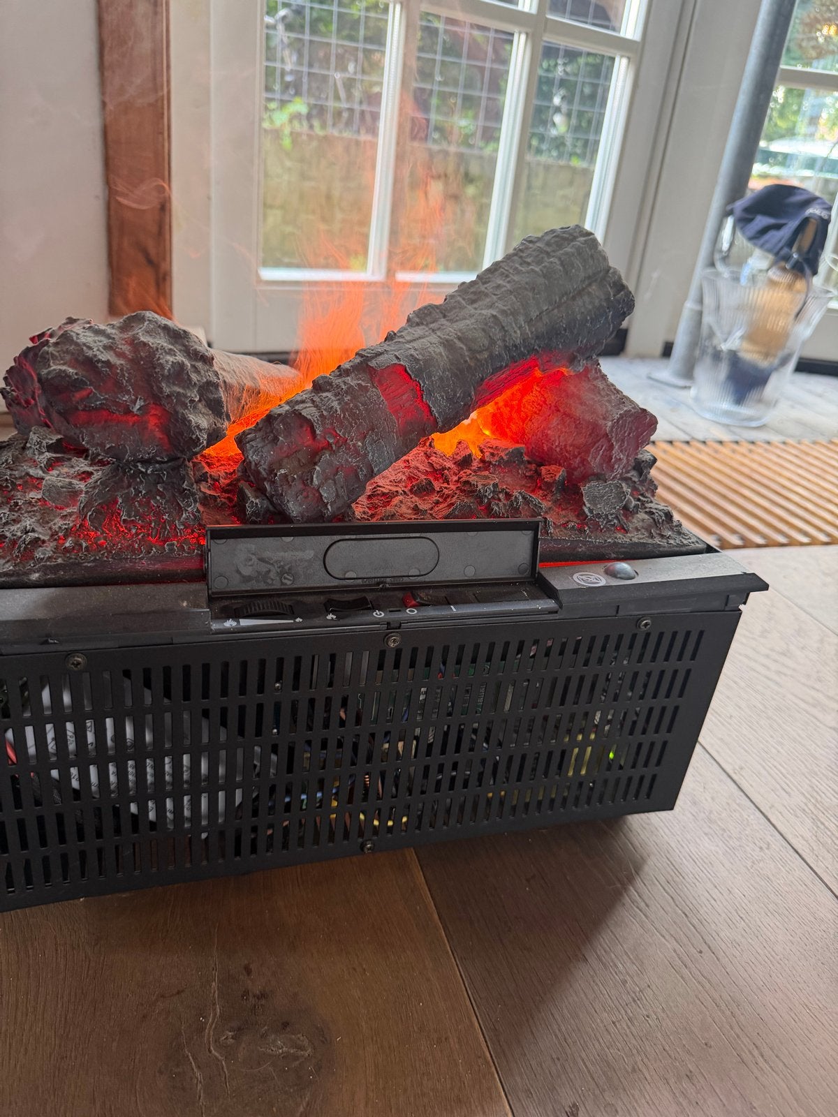 Optimyst haard met realistische vlammen via waterdamp, Huis en Inrichting, Ophalen, Gebruikt, Inzethaard, Elektrische haard