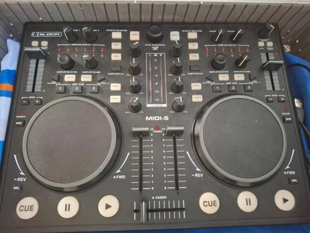 DJ set Mc crypt midi 5 met opbergkoffer, Ophalen, Gebruikt, Dj-set, Overige merken