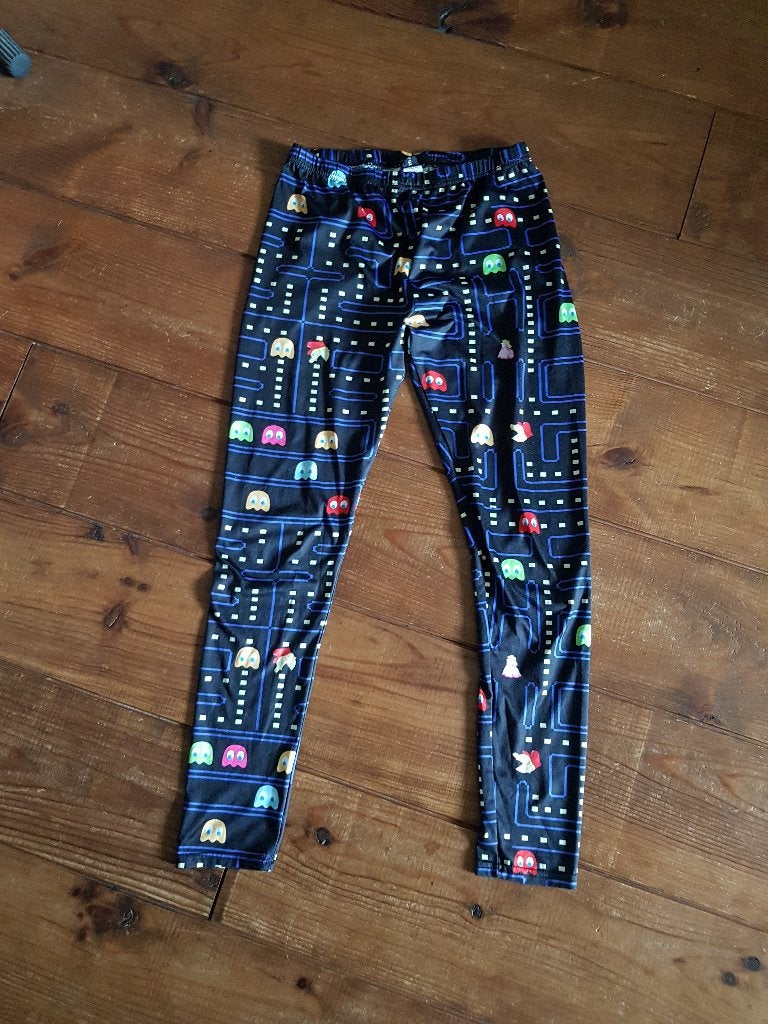 Zwarte Pacmanachtige legging, maat M, Legging, Zwart, Maat 40/42 (M), Ophalen of Verzenden