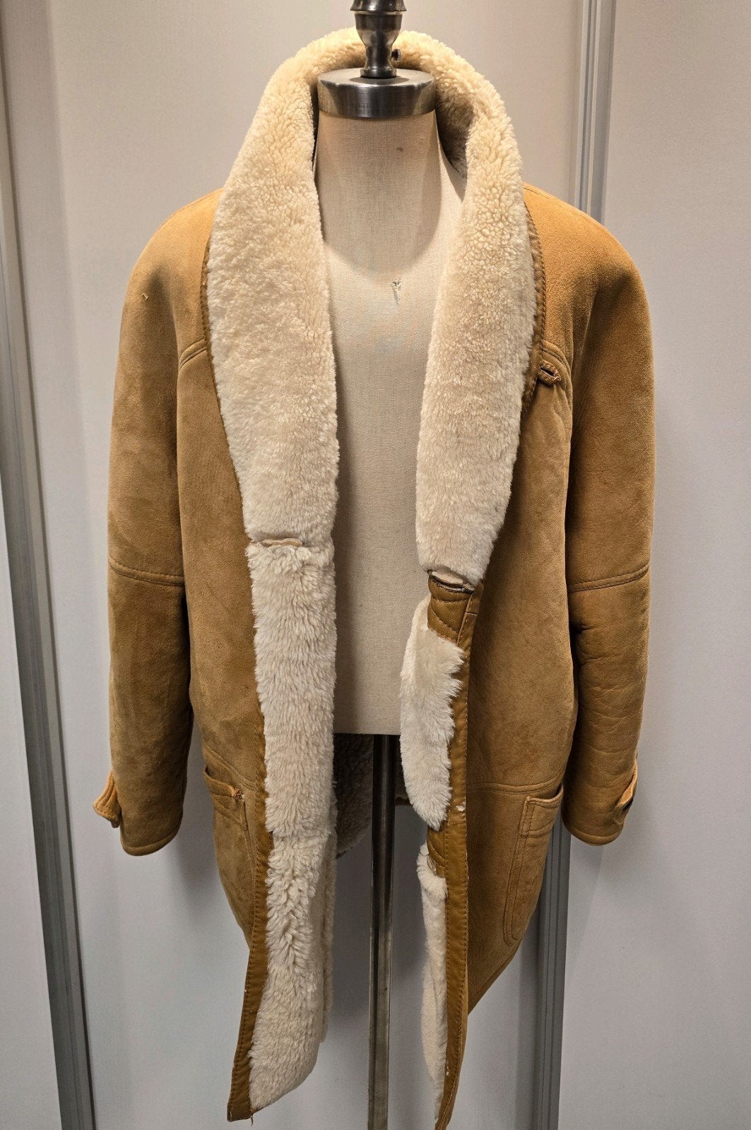 Heren lammy coat parka - maat 54 / L - lamsleer lamsvacht, Ophalen of Verzenden, Zo goed als nieuw, Maat 52/54 (L), Bruin