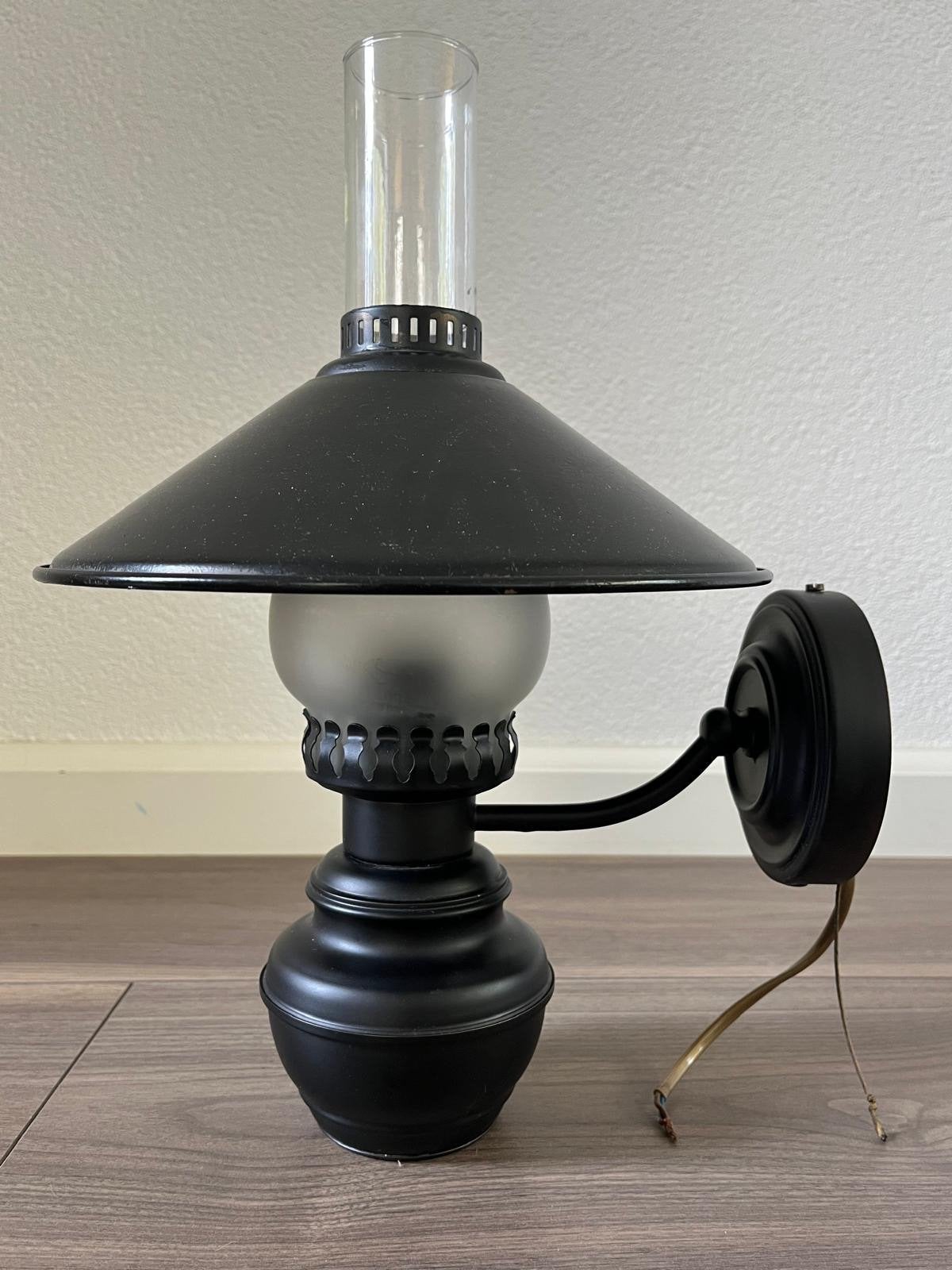 Vintage Zwarte Wandlamp - Klassieke Stijl, Ophalen, Met snoer/stekker, Gebruikt, Zwart