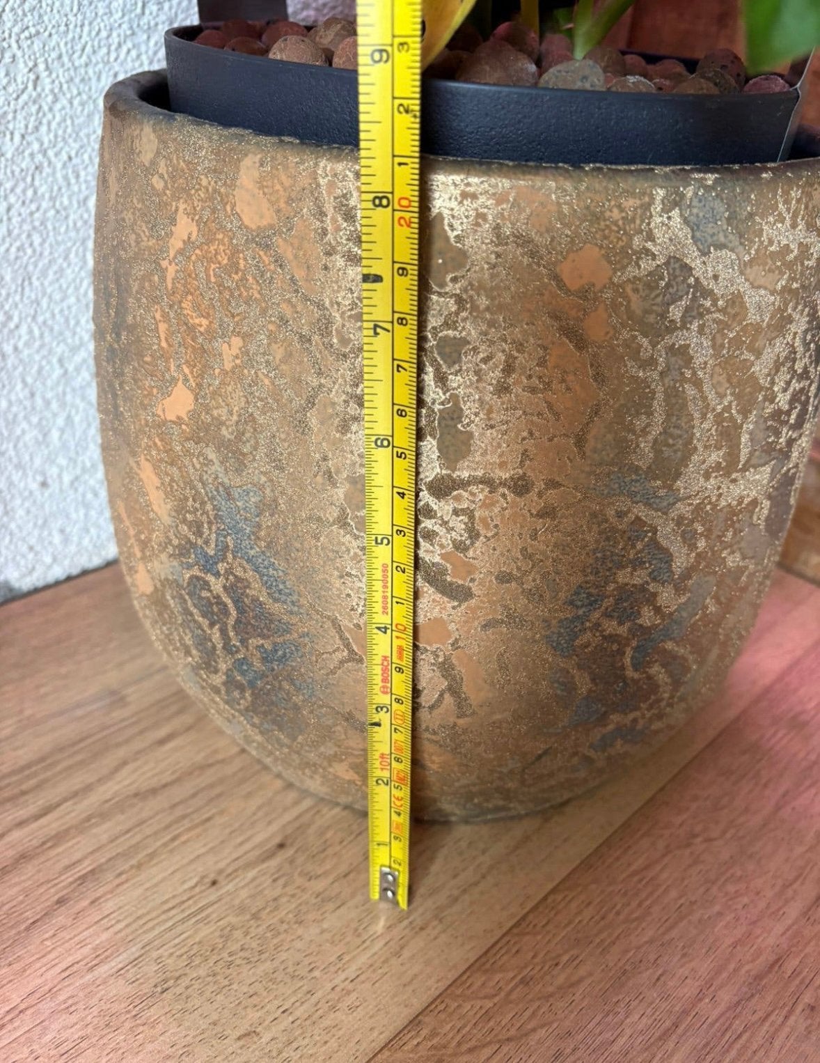 Bloempot Mica Decorations, Steen, Minder dan 30 cm, Rond, Ophalen of Verzenden