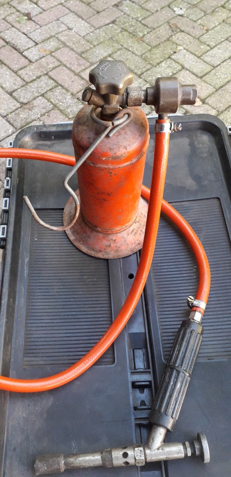 gebruikte brander met gasflesje compleet, Ophalen of Verzenden, Gebruikt