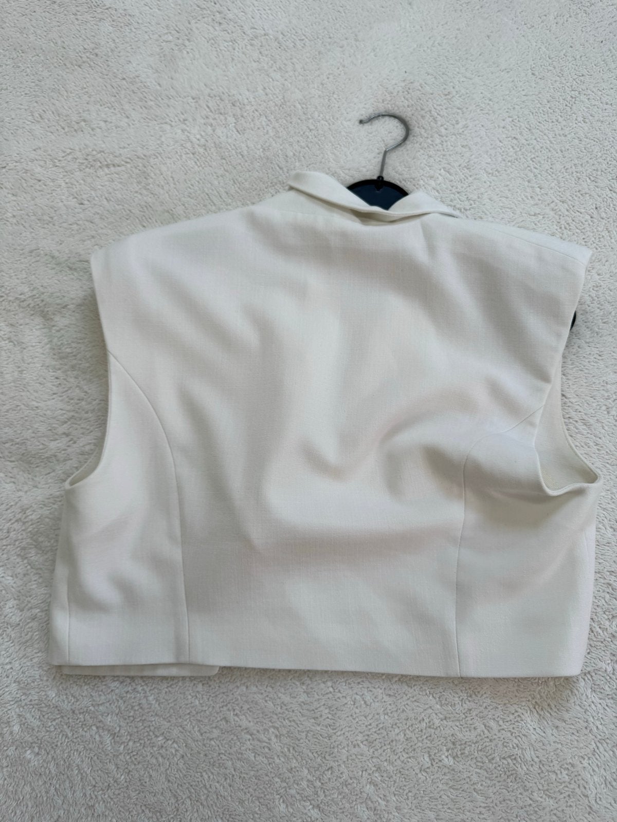 Zara Cropped Gilet Crème Maat S, Kleding | Dames, Ophalen of Verzenden, Zo goed als nieuw, Maat 36 (S), Beige