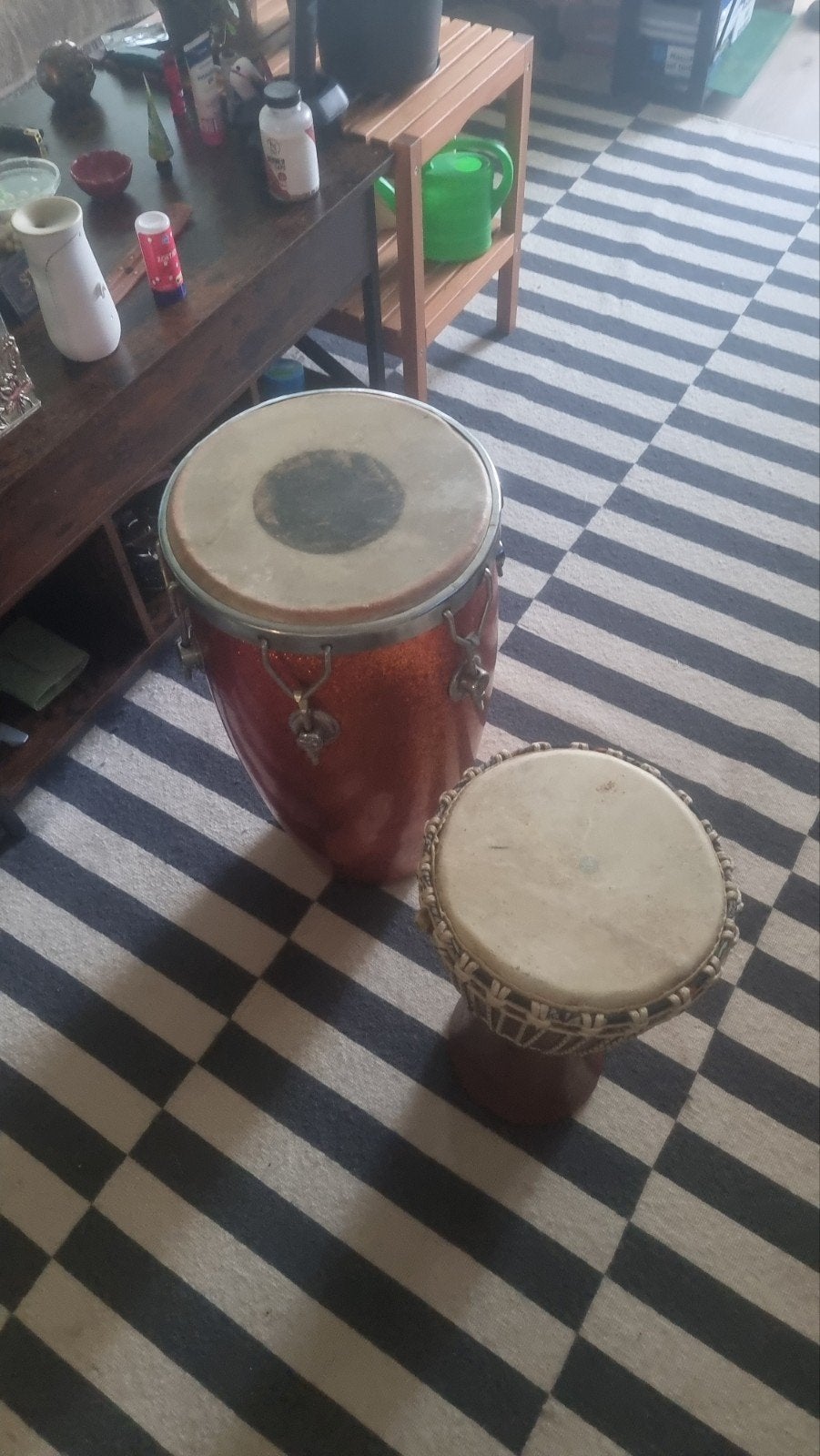 Conga en Djembe set - Gebruikt, Ophalen of Verzenden, Gebruikt, Overige merken