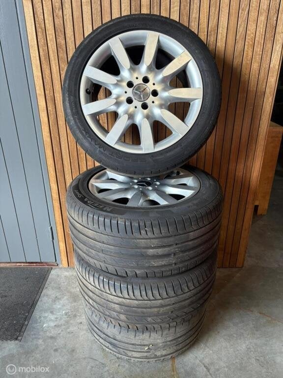 Set Originele Mercedes S-Klasse velgen 18 inch zomerbanden, Gebruikt, Ophalen of Verzenden, Band(en)