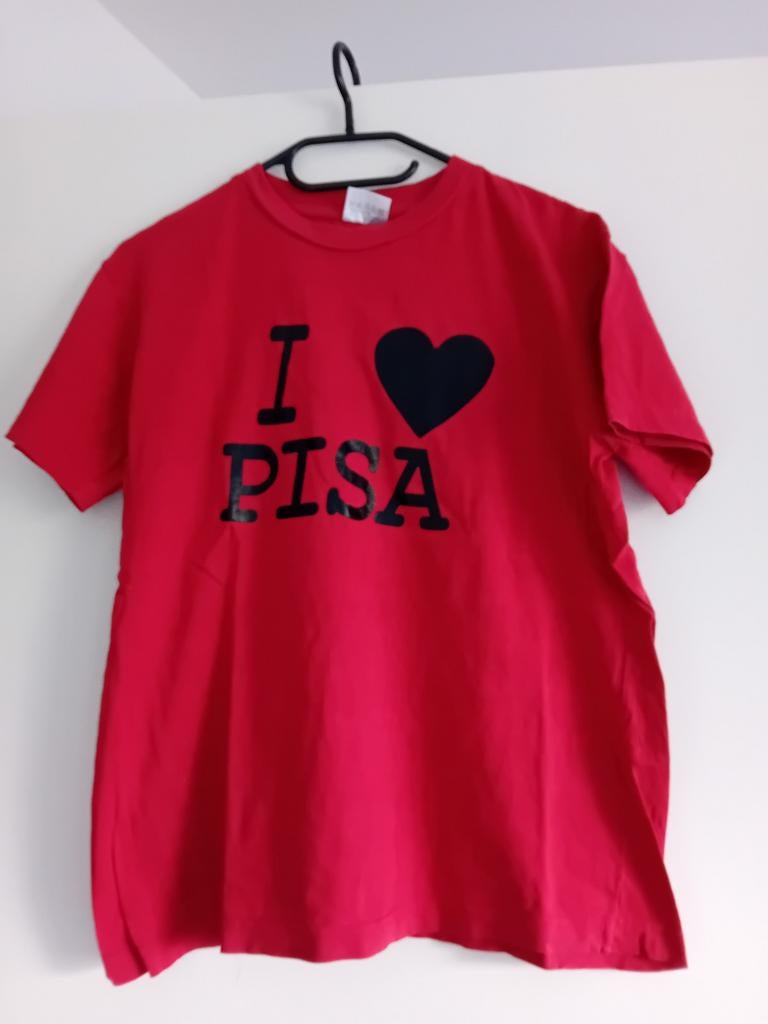 Rood T-shirt met 'I love Pisa' opdruk, maat S, Kleding | Heren, Ophalen of Verzenden, Zo goed als nieuw, Maat 46 (S) of kleiner