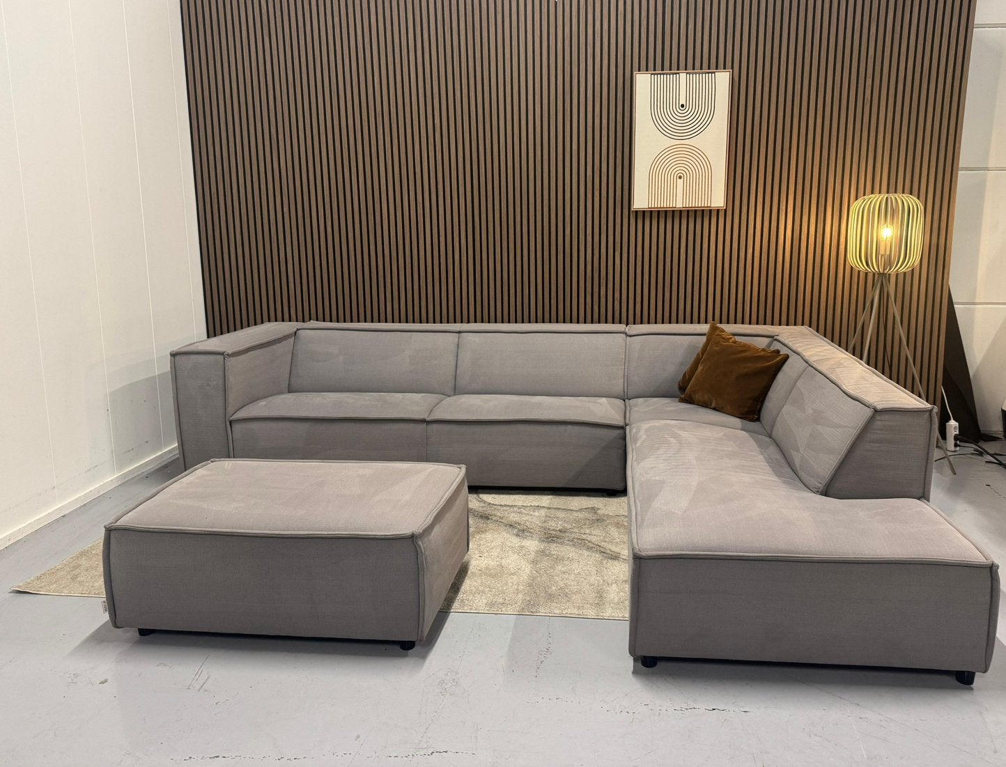 By Sidde - Silver Grey - Hoekbank - Hocker - Nette Staat, Ophalen of Verzenden, Zo goed als nieuw, 150 cm of meer, Vierpersoons of meer