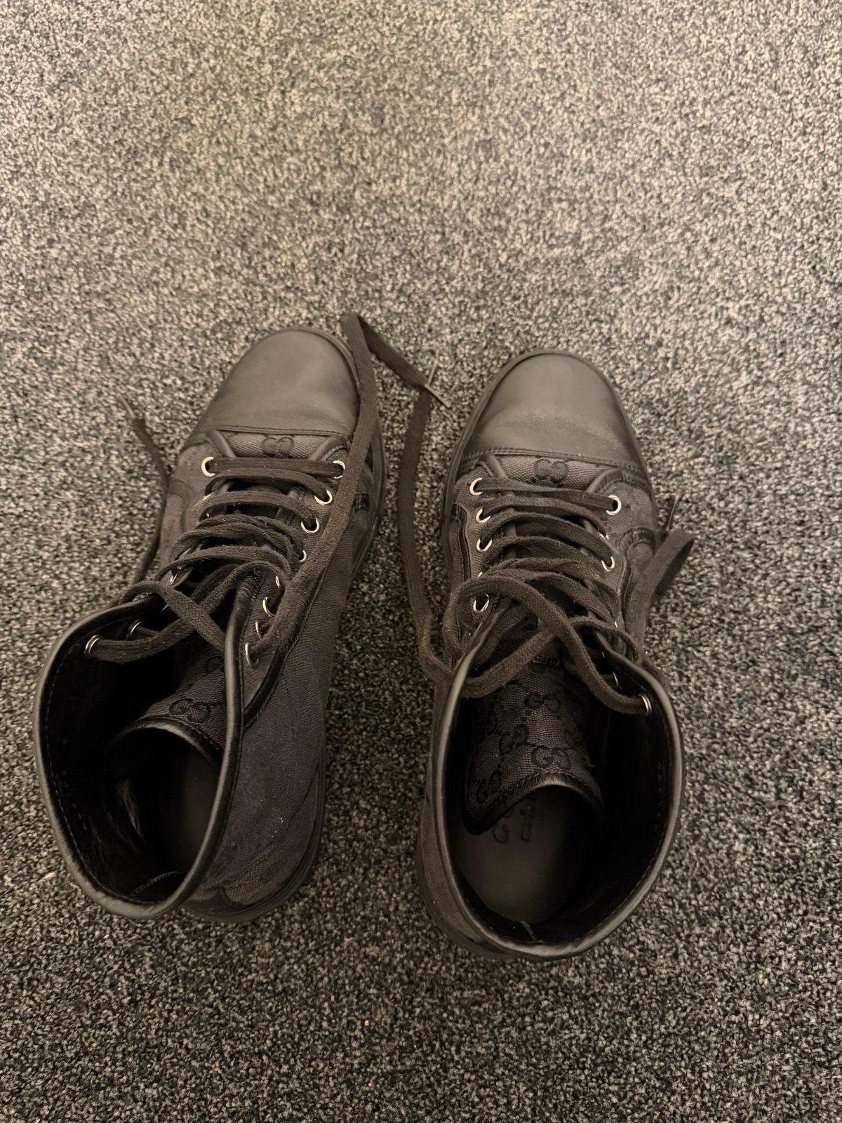 Gucci High-Top Sneakers Zwart - Zo goed als nieuw, Ophalen, Zo goed als nieuw, Zwart, Sneakers of Gympen