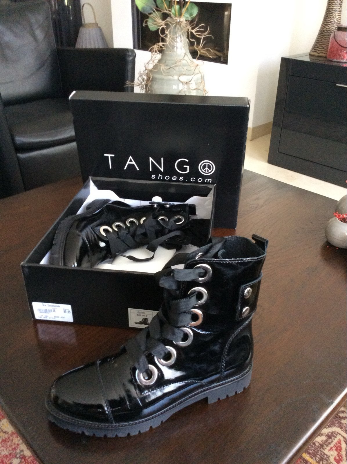 Nieuwe Tango lakleren laarzen - Maat 36, Ophalen of Verzenden, Nieuw, Zwart, Lage of Enkellaarzen