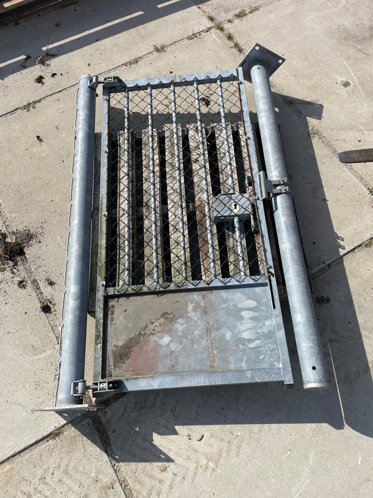 Gegalvaniseerd hekwerk poort 90cm breed ABC, Ophalen, Met poort, Gebruikt, Gaashekwerk