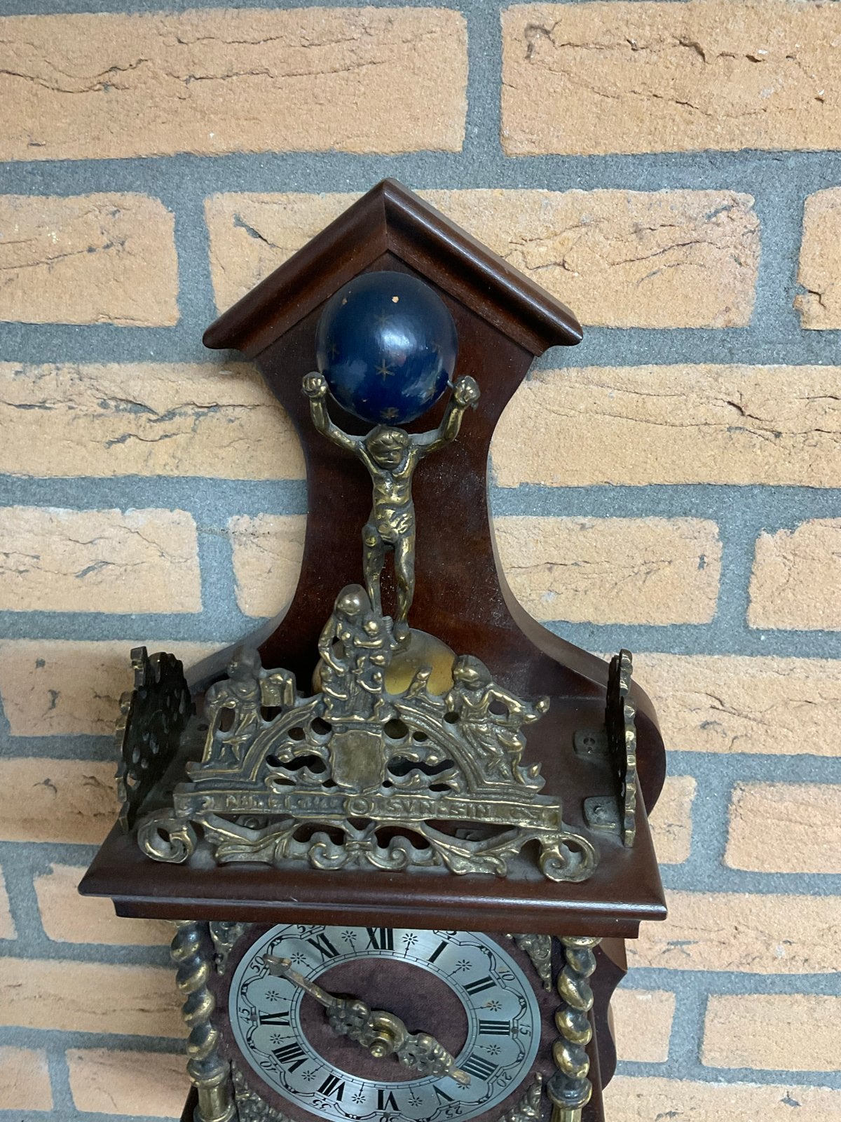 Zaanse klok met Atlas en gewichten, Antiek en Kunst, Ophalen of Verzenden