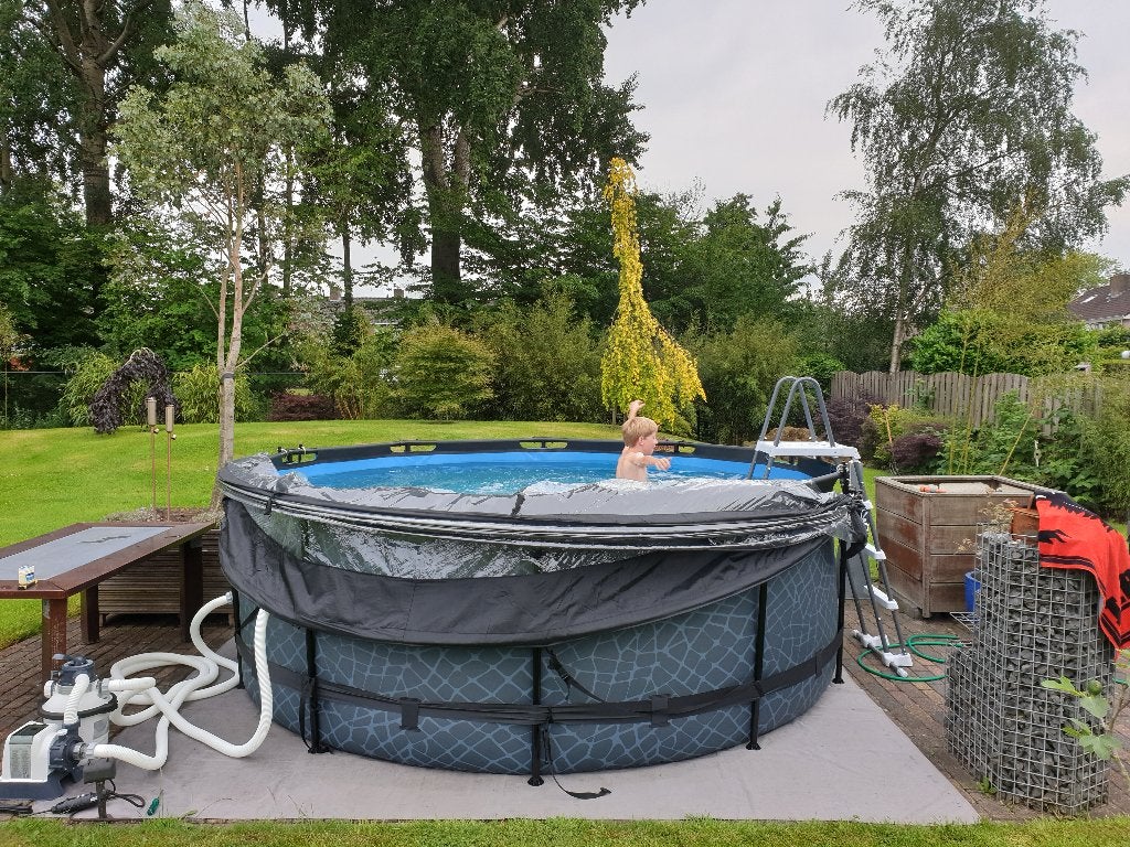 Opzet Zwembad Exit, met overkapping en toebehoren, Tuin en Terras, Zwembaden, Rond, 300 cm of meer, Zo goed als nieuw, Opzetzwembad
