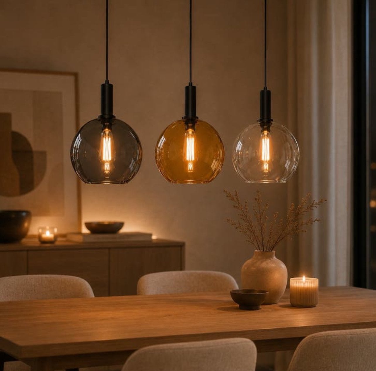 Hanglamp - 3 kleuren glas, Ophalen of Verzenden, Nieuw, Glas