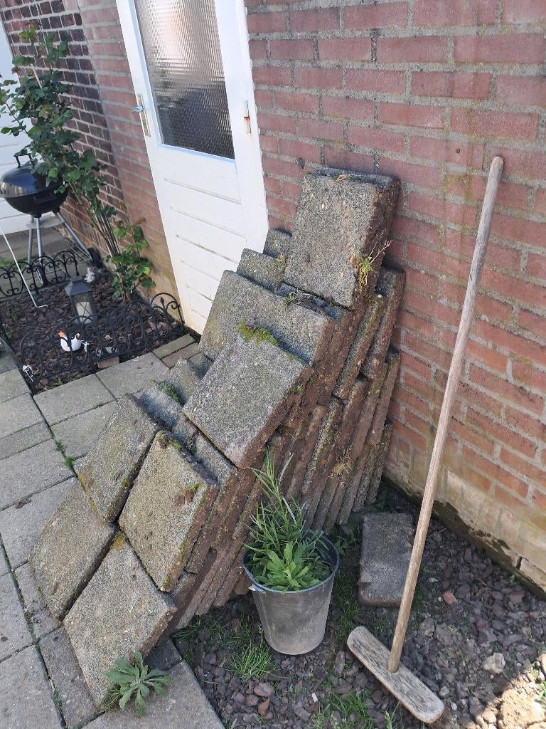 Tuintegels, Tuin en Terras, Ophalen, Gebruikt, Beton, Terrastegels