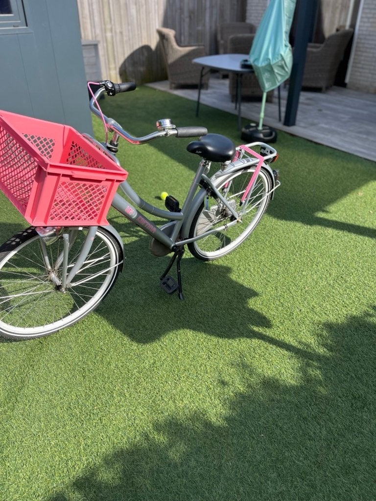 Cortina U4  Meisjesfiets – Zilver/Roze met leuk kratje, Terugtraprem, Versnellingen, Zo goed als nieuw, Cortina