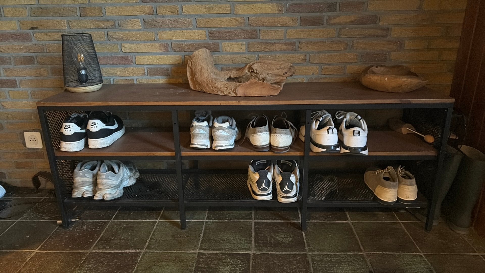 Schoenenkast hout/metaal, Huis en Inrichting, Kasten | Schoenenkasten, Ophalen of Verzenden, Zo goed als nieuw