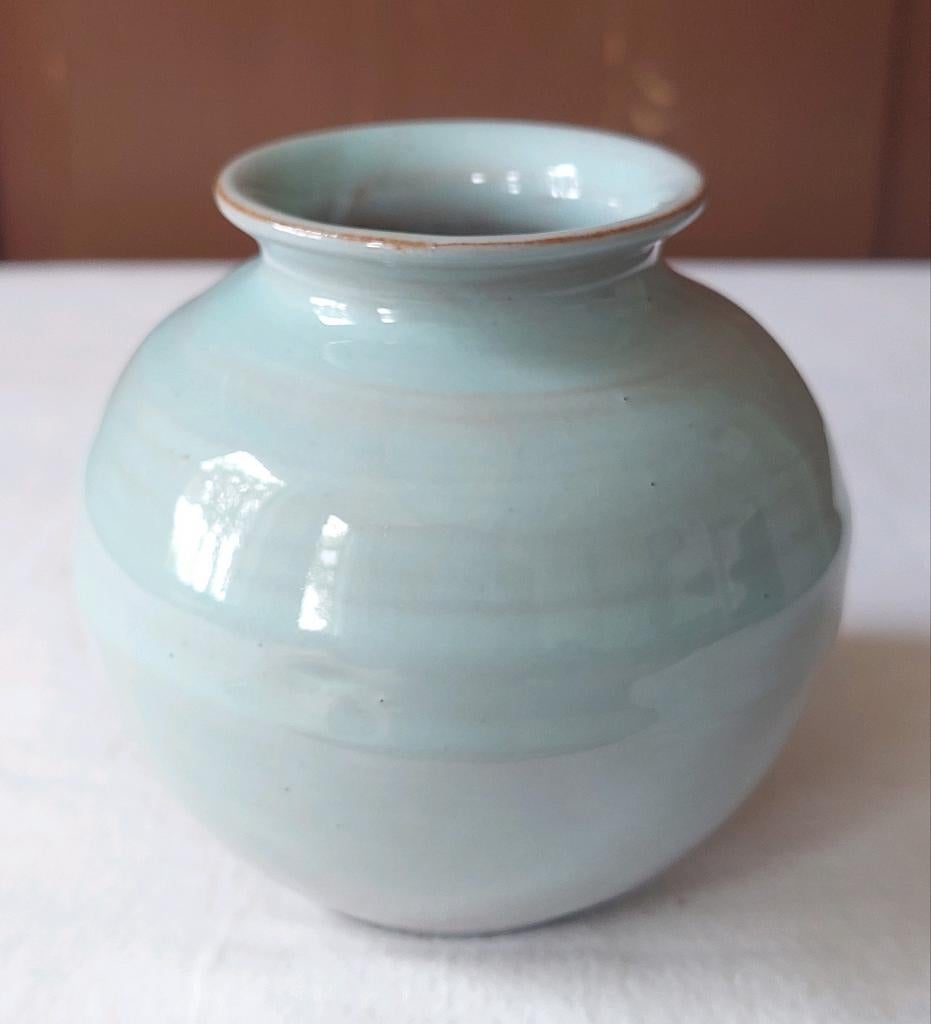 Antieke Sphinx vaas mint helderblauw jaren 30 40, Ophalen of Verzenden