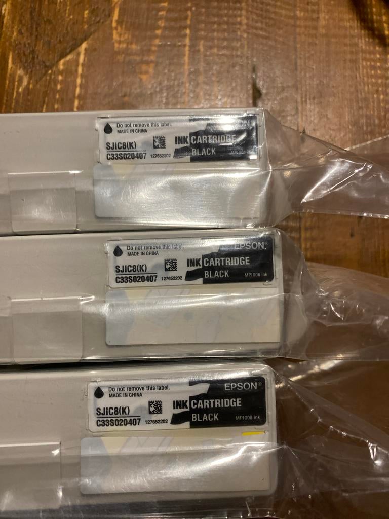 3x Epson SJIC8(K) C33S020407 Zwarte Inktcartridge, Ophalen of Verzenden, Nieuw, Cartridge