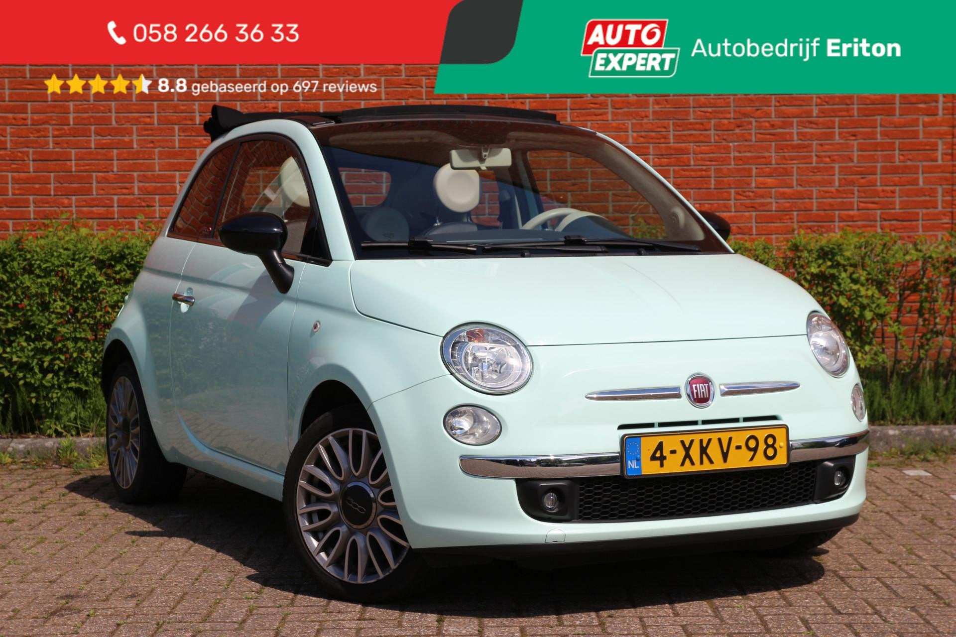 Fiat 500 C 0.9 TwinAir Turbo Cult | Cabrio! | Speciale kleur, Auto's, Gebruikt, Parkeersensor, Cabriolet, Bedrijf