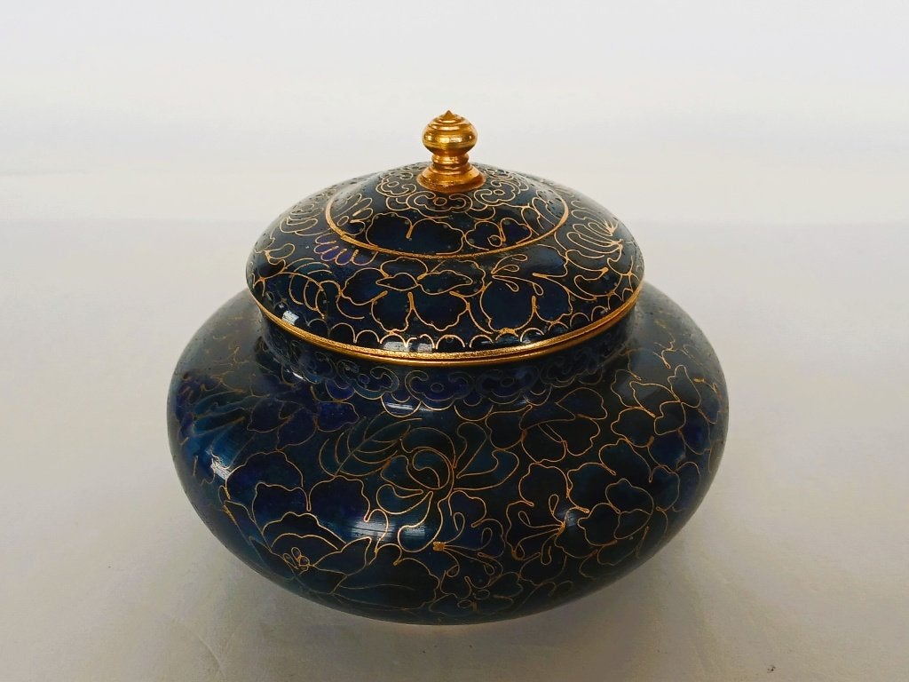 Gemberpotje Dekseldoos Email Cloisonné, Antiek en Kunst, Antiek | Emaille, Ophalen of Verzenden