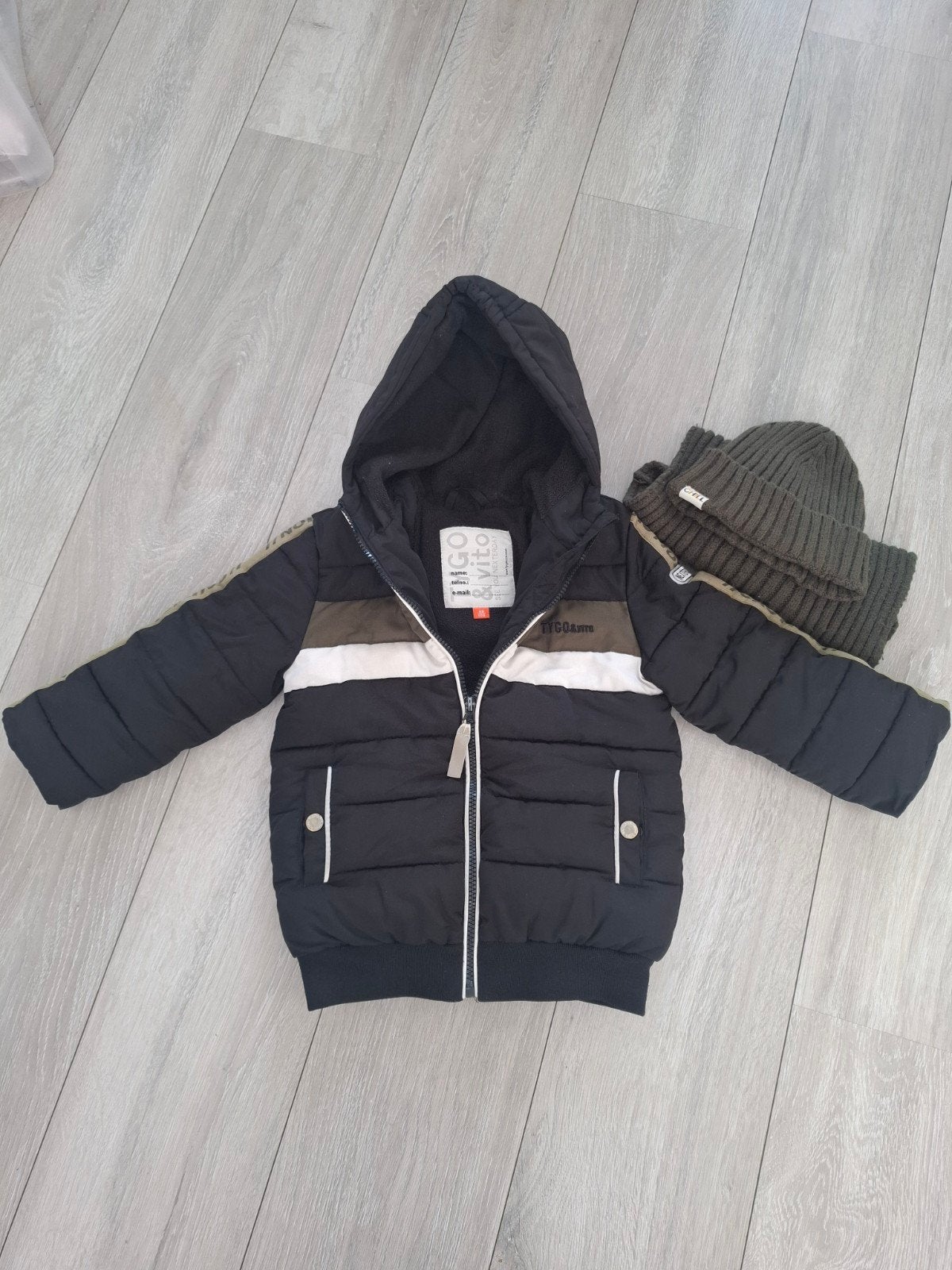 Winterjas met muts + col maat 98-104, Setje, Ophalen of Verzenden, Zo goed als nieuw, TYGO & VITO