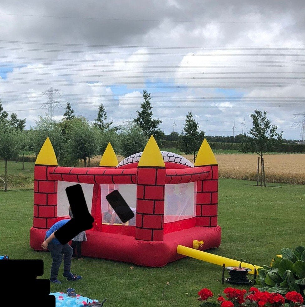 Leuk en stevig luchtkasteel met pomp, Ophalen, Nieuw