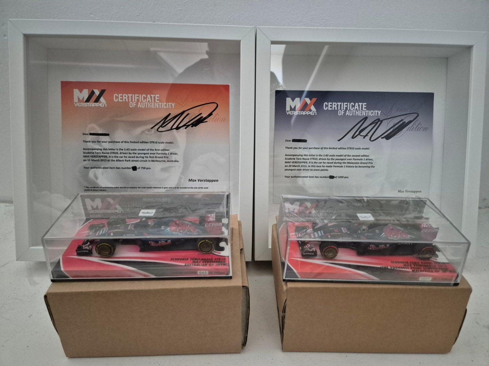 MAX VERSTAPPEN 1:43 TORO ROSSO STR10  EDITIE 1    EDITIE 2, Ophalen, Zo goed als nieuw, Auto, MiniChamps