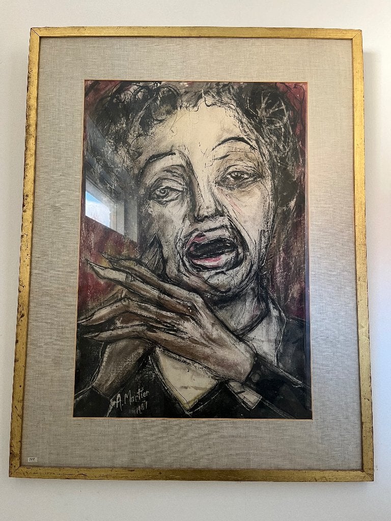 Edith Piaf Je Ne Regrette Rien  Antoon Mortier, Ophalen, Papier/karton, Gemengde techniek, Portret