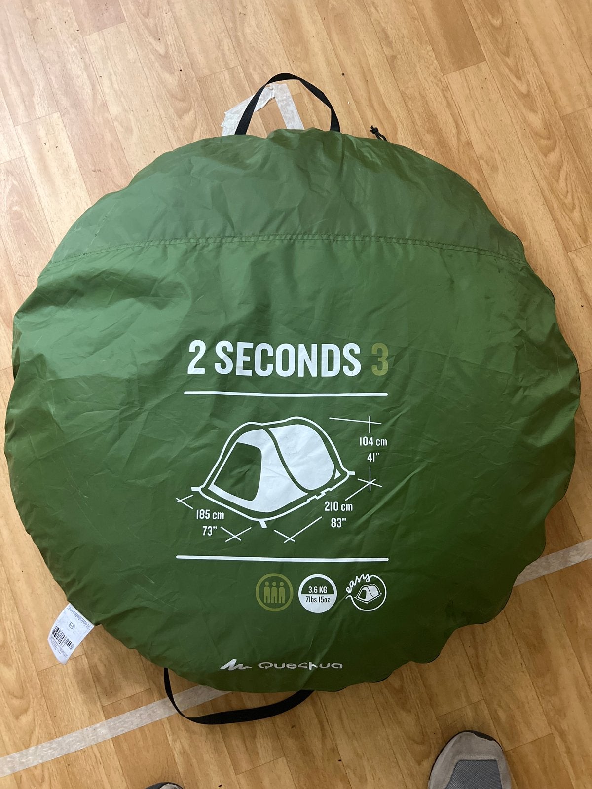 Quechua 2 Seconds 3 persoons pop-up tent, Ophalen of Verzenden, Gebruikt, Tot en met 3