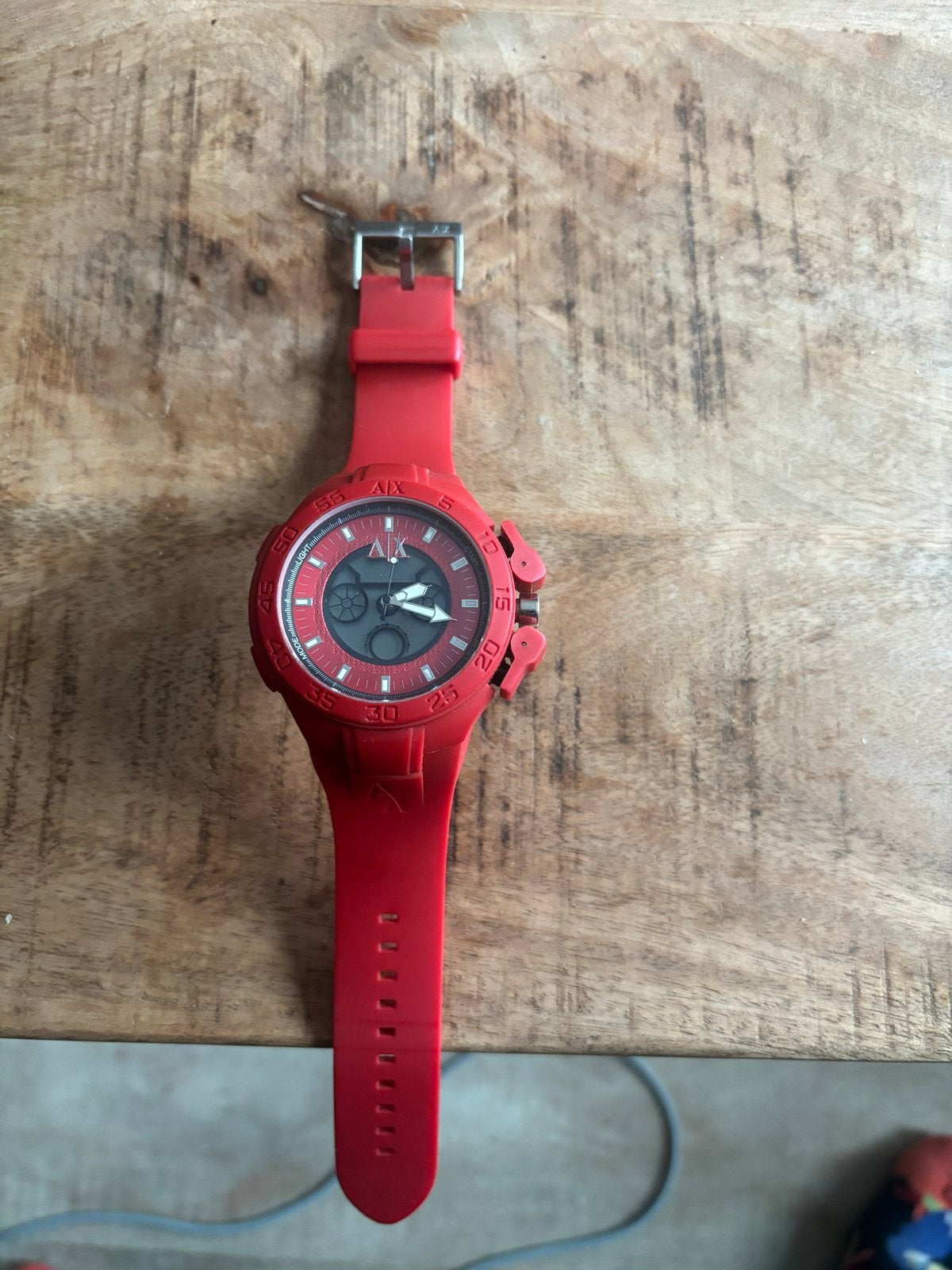 Armani Exchange AX1261 Herenhorloge Rood, Overige merken, Kunststof, Gebruikt, Polshorloge