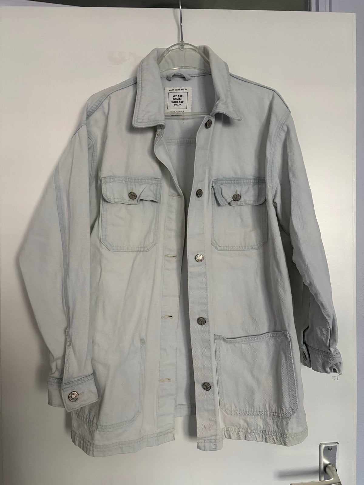 Pull&Bear denim jasje maat M, Ophalen of Verzenden, Zo goed als nieuw, Maat 38/40 (M), Blauw